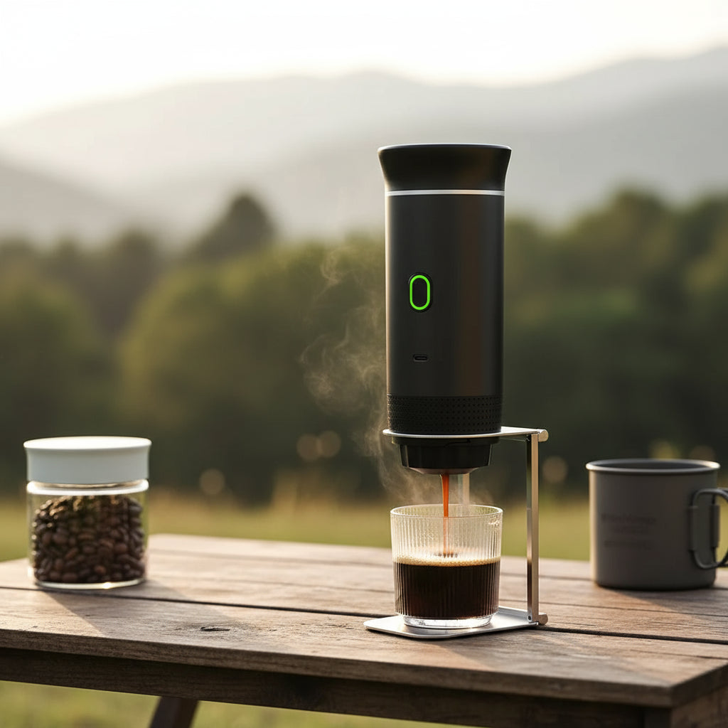 Support Pliable en Aluminium BaristaGo™ – Pour Machine à Café Portable